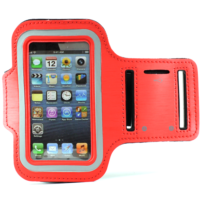 iPHONE 5S 5C 5 4S 4 Sports Armband (Red)